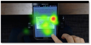 Figure 5: Heat map showing the amount of time spent on various portions of the screen
