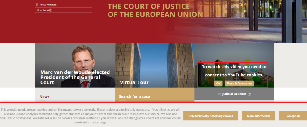 Court of Justice Website